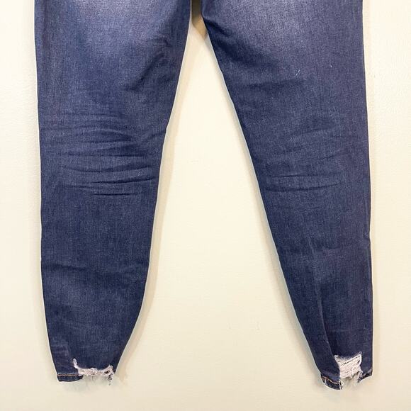 Celebrity Pink Blue Denim Stretch Distressed Button Skinny Ankle Jeans Size 13 - Picture 7 of 10